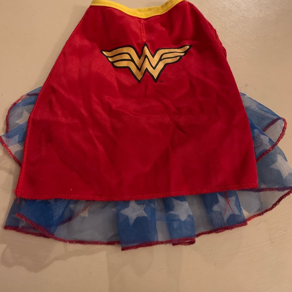DC Wonder Woman Dog Cape and Dress - Red and Blue